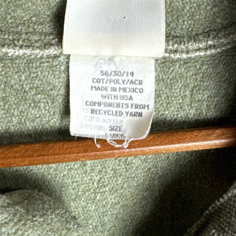Green Brand Sansegal Recycled Yarn Mock Neck Button Pullover Sage Green Large - Picture 5 of 8
